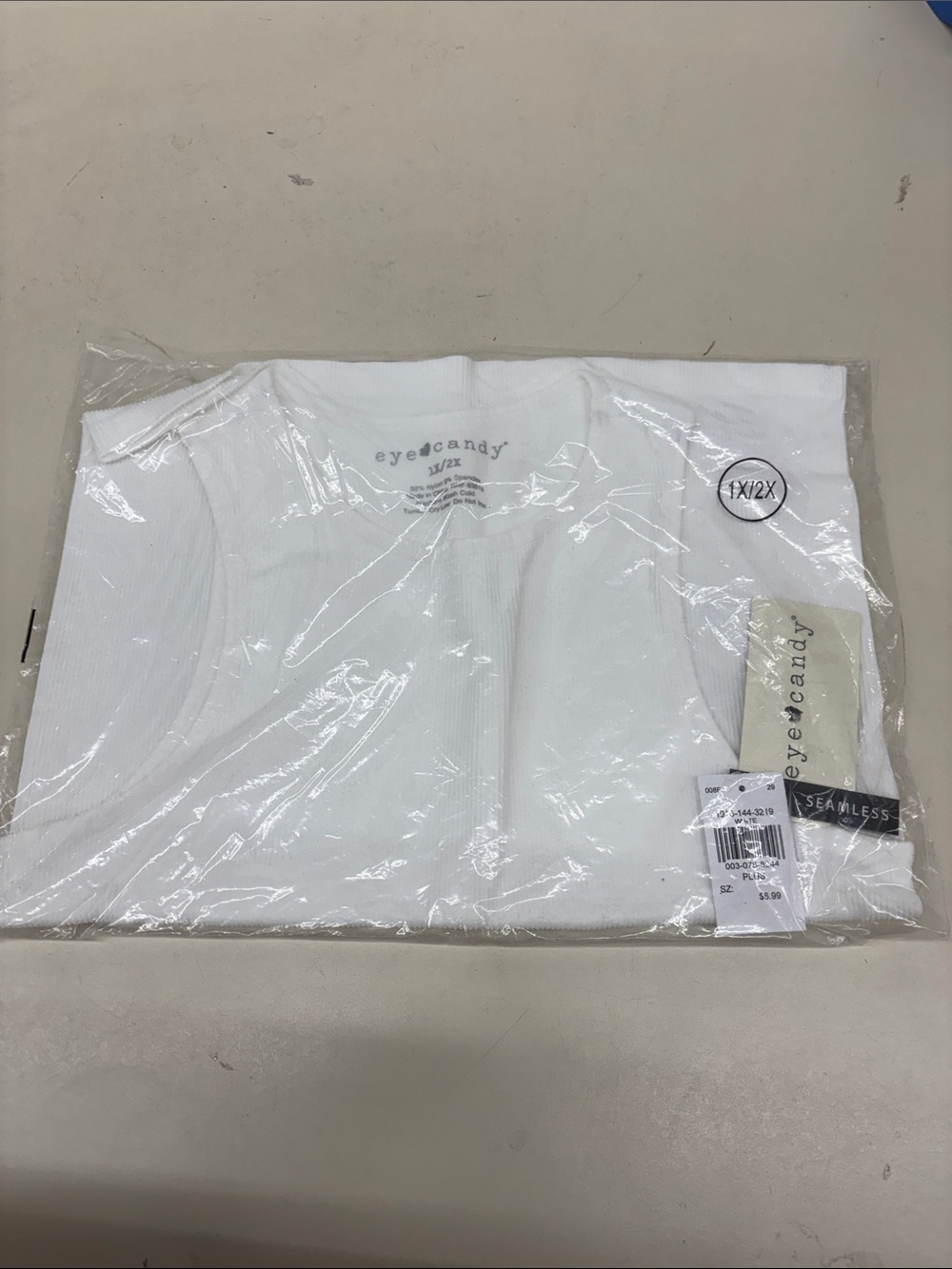 NWT eye candy White Ribbed Tank Top